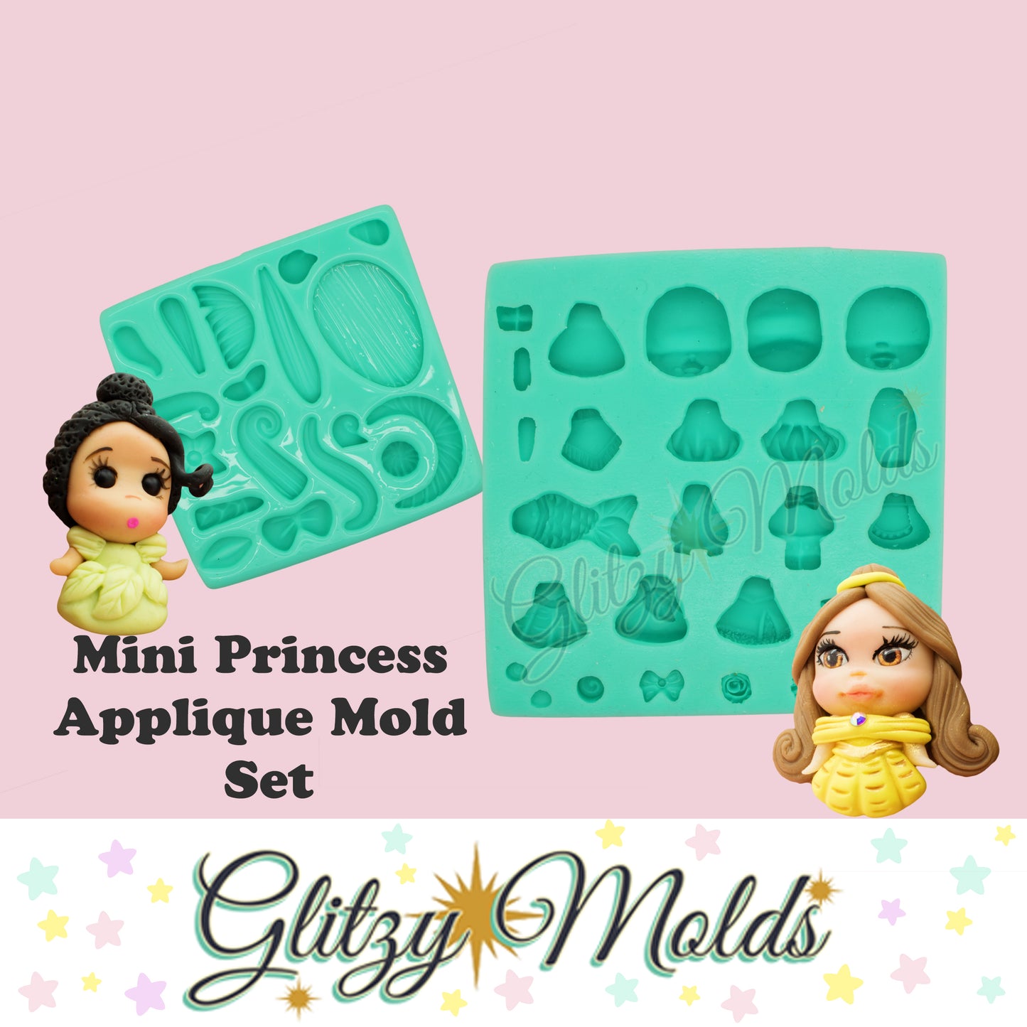 Mini Princess Silicone Mold, Molde de Mini Princesas, Silicone Mold, Molde  de Silicone GM-8-3
