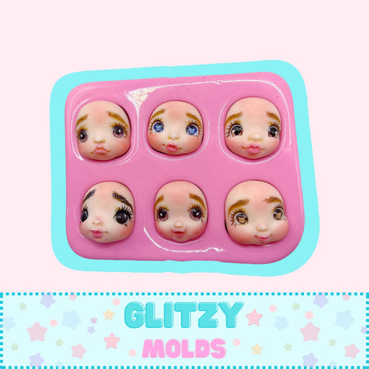 Baby Faces, Silicone Mold, Monica Barron MB-Caritas-22