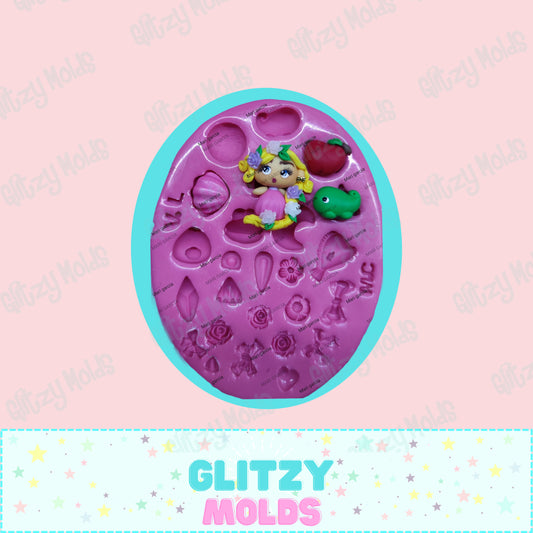 Mini Princess, Silicone Mold, Mini Princesas,  Lili Valenzuela  BL-124