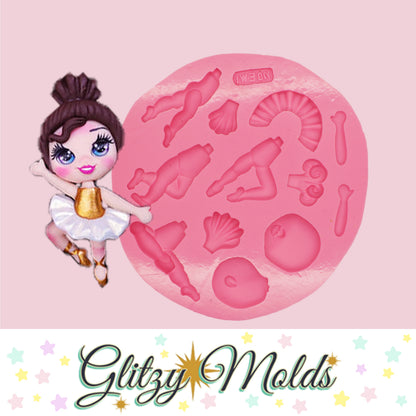 Ballerina Silicone Mold, Molde Niña Ballet CDL-119
