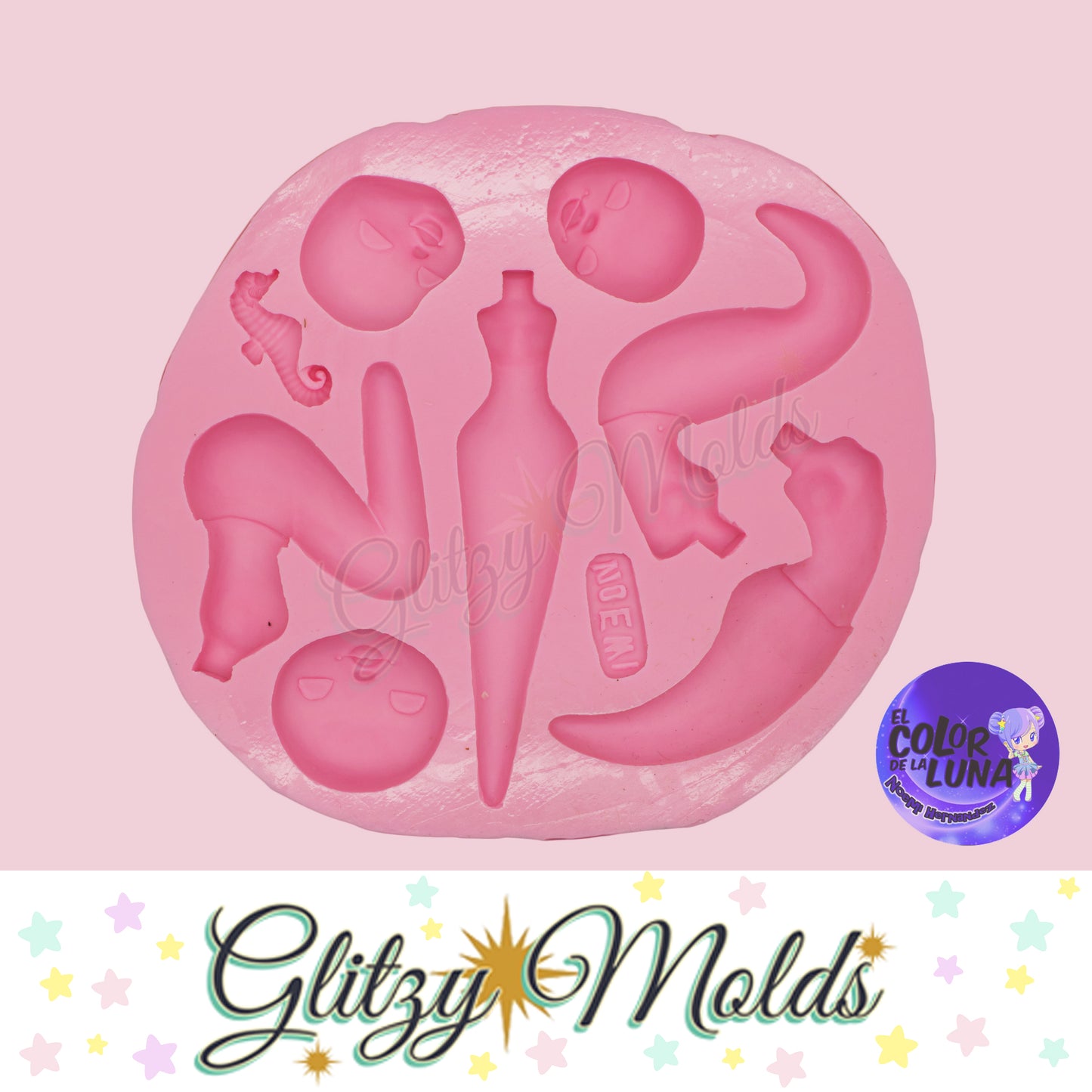 Fancy Multi Mermaids Silicone Mold, Molde de Sirenas Elegantes CDL