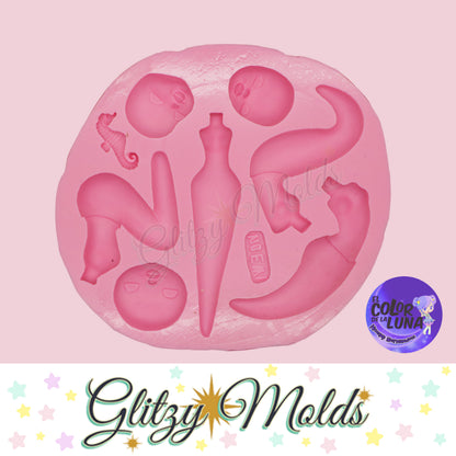 Fancy Multi Mermaids Silicone Mold, Molde de Sirenas Elegantes CDL